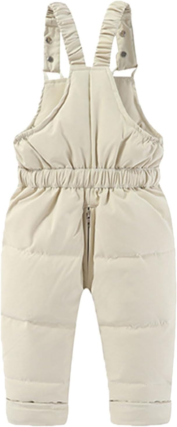 Niños de dos piezas traje de nieve Niños pequeños y niñas de invierno con capucha babero chaqueta pantalones babero de nieve Niños engrosada mochila pantalones mono traje de esquí