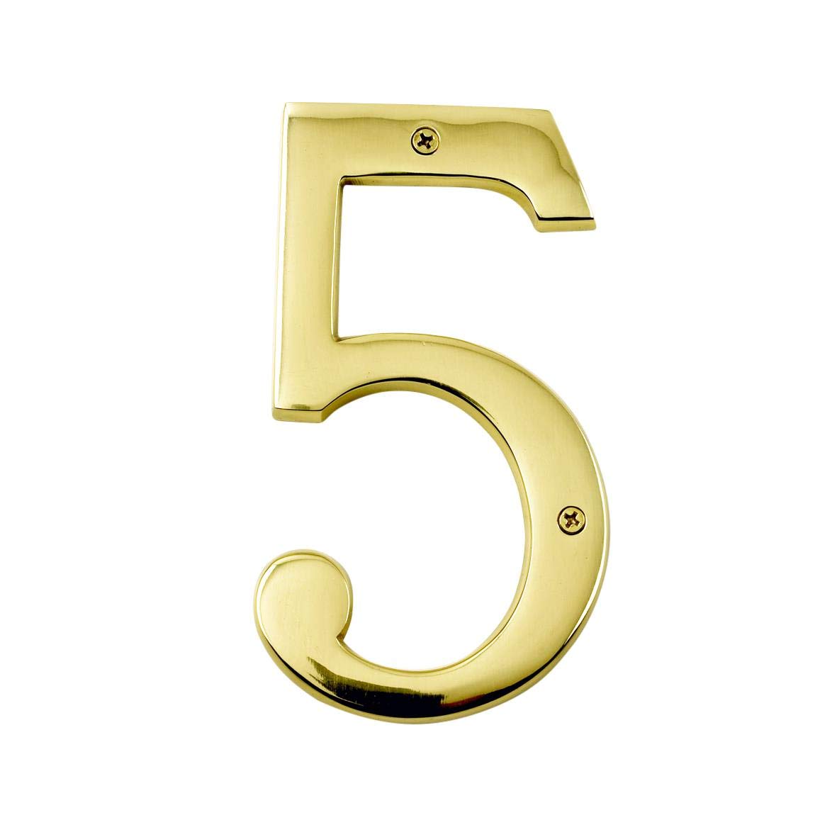 Black Country Metal Works Ltd Yellow 6" Number 5 - Heavy Polished Brass Big ’’N’’ Bold