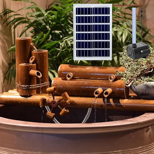 Kit fontana ad energia solare con pompa, fontana zen per interni ed esterni, per stagno, fioriera in pietra, prato, giardino, cortile