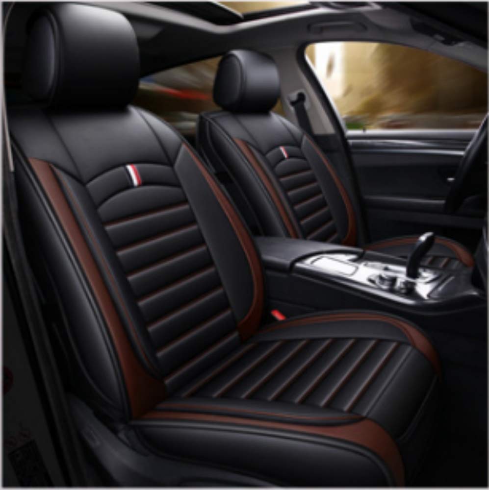 2pcs Universal Fit Waterproof Pu Leather Car Seat Cushion Cover for Sedan or SUV Truck Van (Front 2pcs Brown)