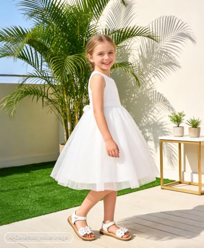 Image of PHIRAMIN Toddler Flower Girl Sandals - Girl Dress Shoes Toddler Little Kid Wedding Party