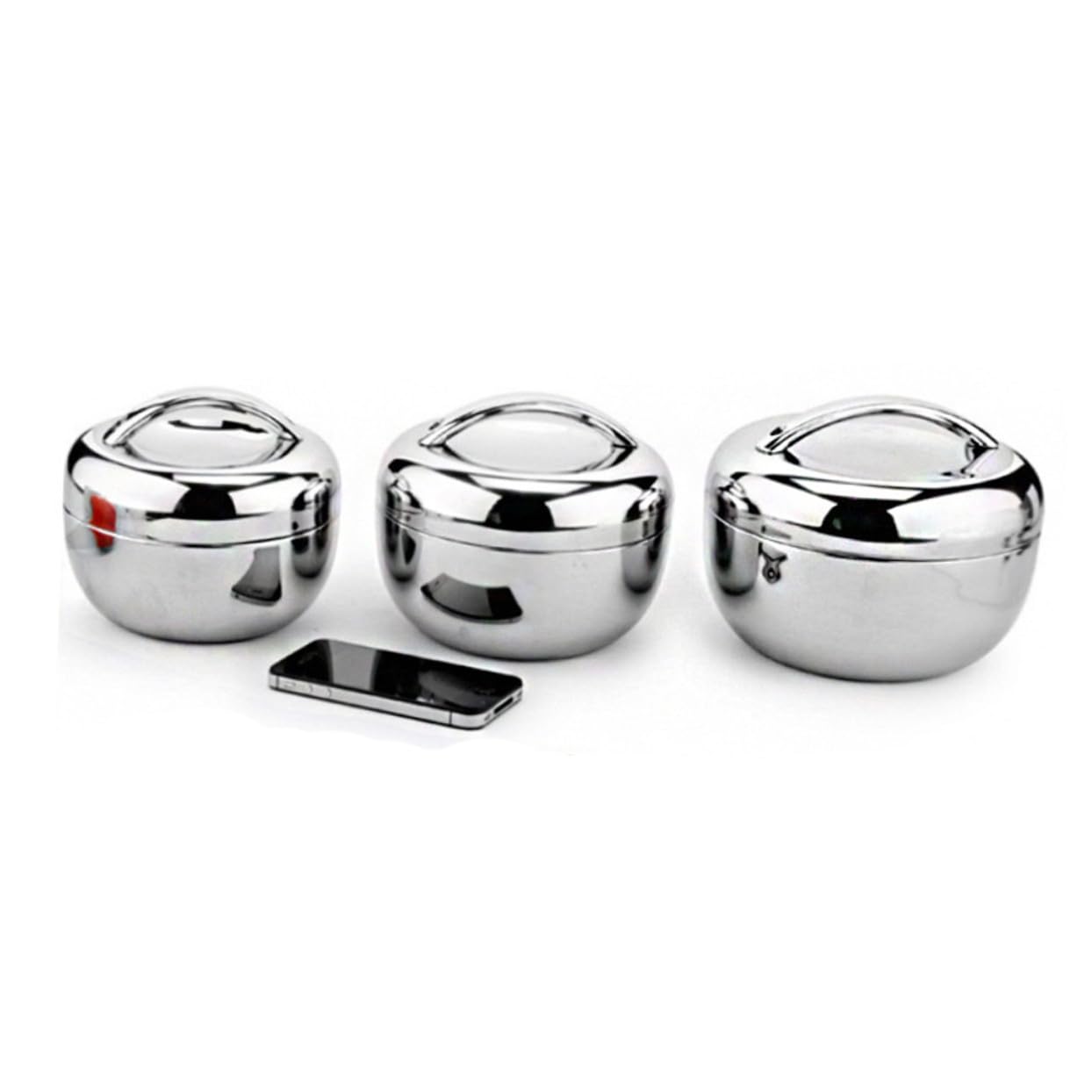 Fiambrera Térmica de Acero Inoxidable con Compartimentos Forma de Manzana Caja Almuerzo Hermética para Comida Caliente para Trabajo y Escuela