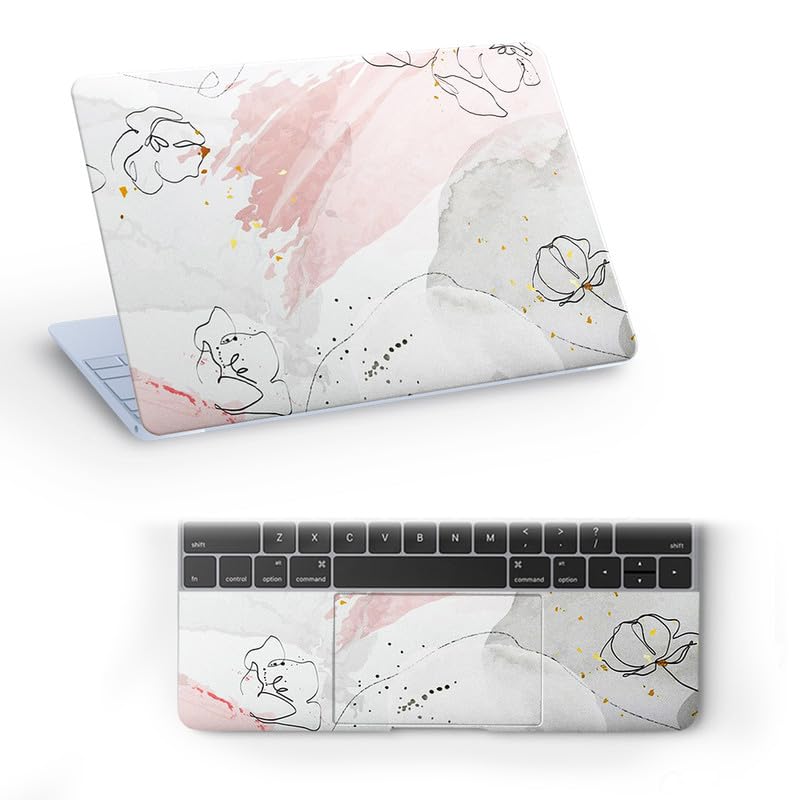 Floral D39 Top+Wrist Pad Vinyl Laptop Skin/Sticker/Cover for 14 I...