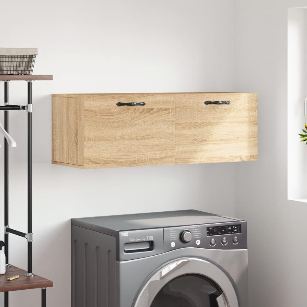 Armoire murale chêne Sonoma 100cm pour rangement salon et couloir
