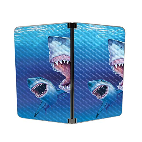 Image of MightySkins Carbon Fiber Skin for Microsoft Surface Duo - Great Whites | Protective, Durable Textured Carbon Fiber Finish | Easy to Apply, Remove, and Change Styles | Made in The USA