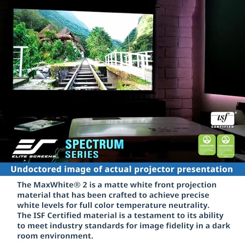 Image of Elite Screens Spectrum 115″ Motorized Projector Screen, 16:9 Electric Drop Down, 4K 8K Ultra HD, Home Theater & Gaming, Swift-RC1 Wall /Ceiling Mount, Black Case - ELECTRIC115H2-X