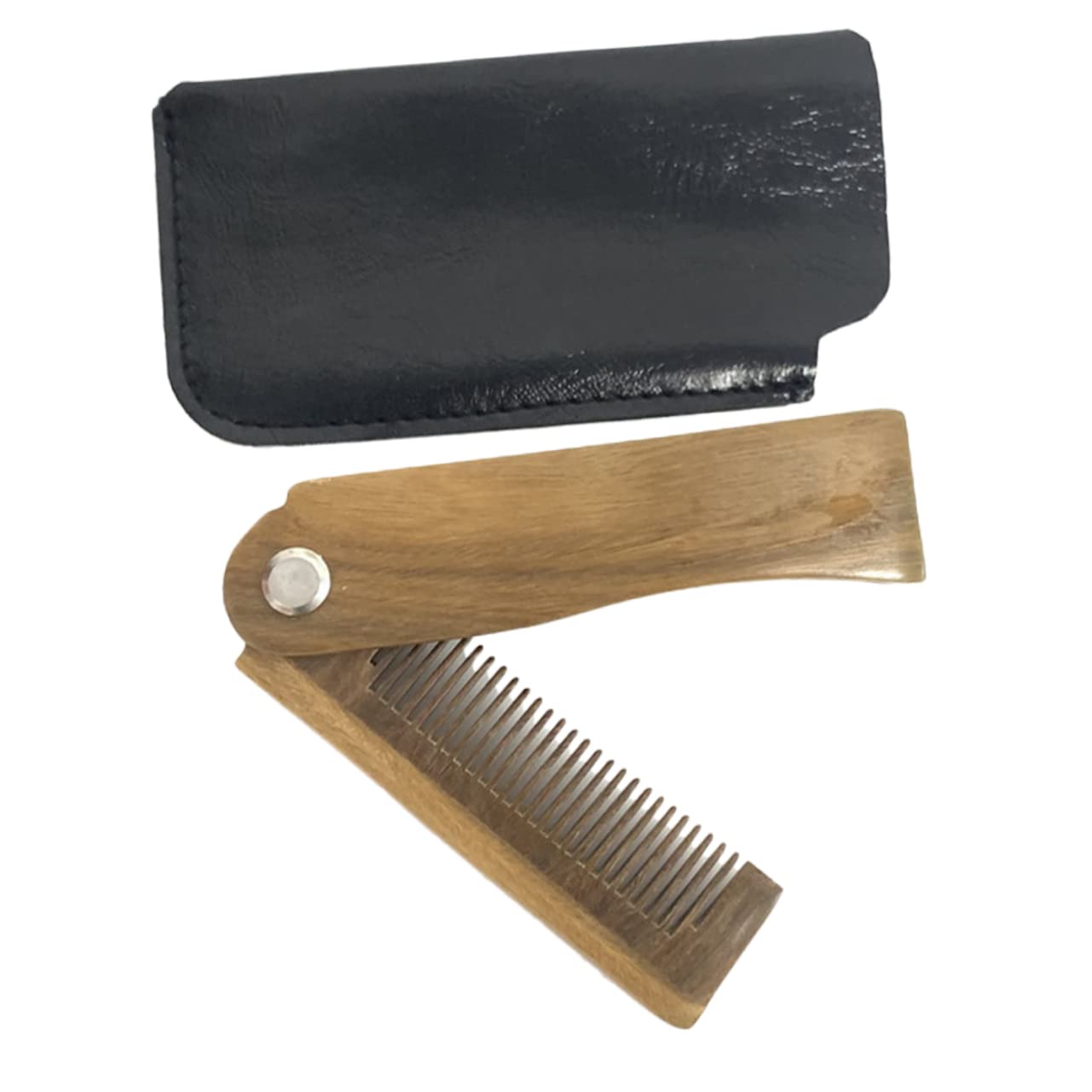 5sets Pettini Legno Pieghevoli Per Barba e Con Custodia Comodo e Leggero Per Uso Quotidiano e Viaggi