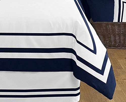 Sweet Jojo Designs Anchors Away Nautical Navy and White Boys 3 Piece Full/Queen Bedding Set - Image 4