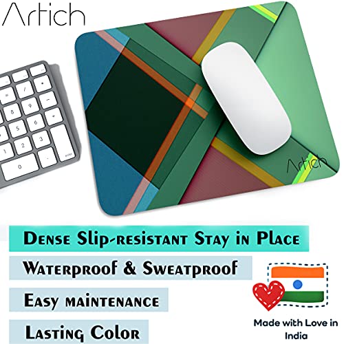 Image of Artich Designer Gaming Mouse Pad for Office Laptop /Computer with Super Soft Non-Slip Rubber Base and Lycra Cloth Surface for Silky Touch Rectangle (Dark Shade Shards Pattern)