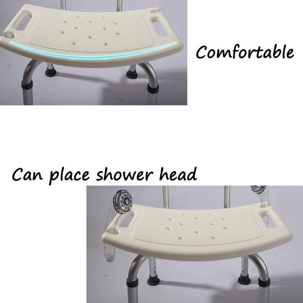 Bath Stools,Shower Stool Bath Chair Bathroom Seat - Lightweight Aluminum - Non-Slip - Adjustable Height - Elder Disabled Woman with 150 Kg