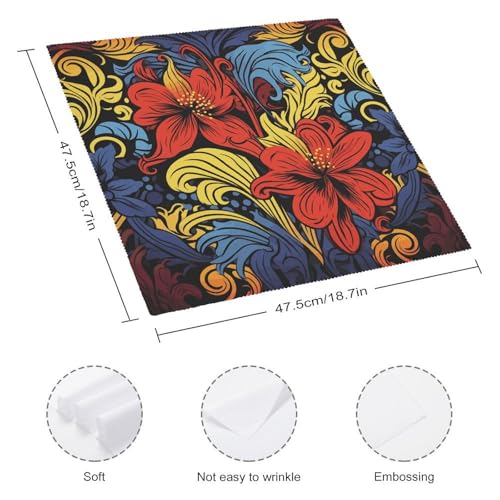 Servilletas de Tela Estilo Rojo y Amarillo Pack de 6 miniatura 2