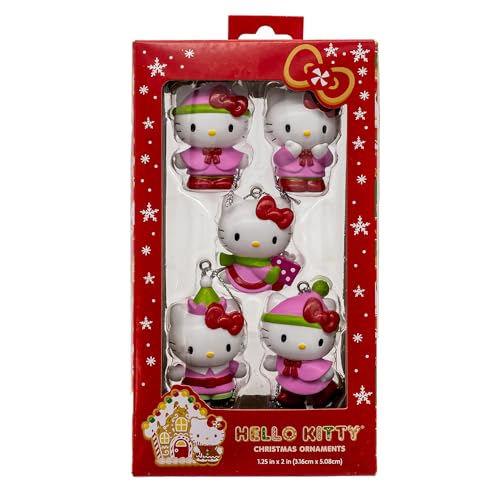 Kurt Adler 5-Piece Set of Hello Kitty™ Miniature Ornaments.