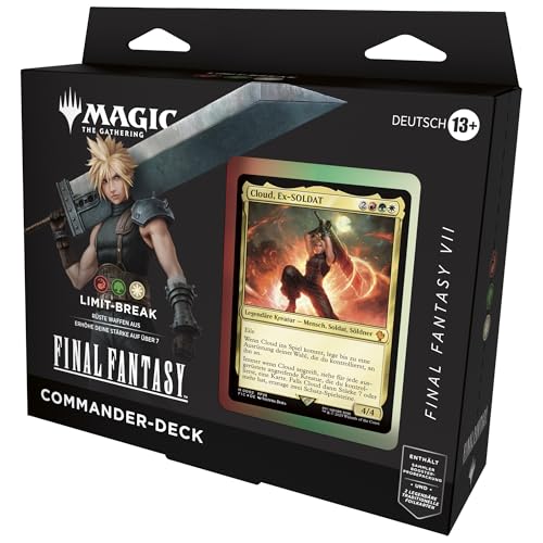 Magic: The Gathering FINAL Fantasy VII Commander-Deck Limit-Break (Deck mit 100 Karten Sammler-Booster-Probepackung mit 2 Karten + Zubehör) (Deutsche Version)