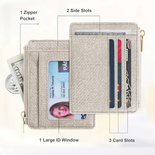 Image of Sodsay Card Case Slim Front Pocket Wallet for Women Credit Card Holder with Keychain | Slim, Front Pocket, Credit Card Holder, with Keychain