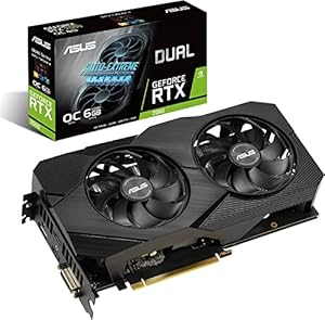 ASUS GeForce RTX 2060 Overclocked 6G GDDR6 Dual-Fan EVO Edition VR Ready HDMI DisplayPort DVI Grafikkarte (DUAL-RTX2060-O6G-EVO)
