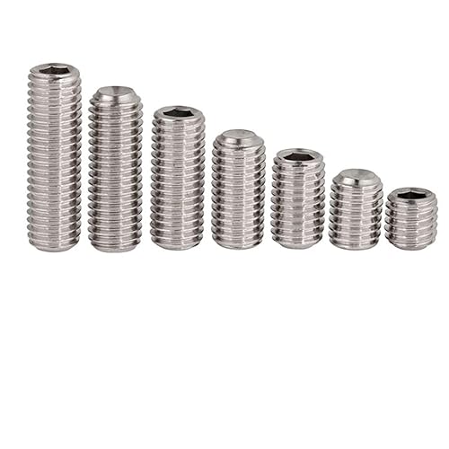 Miniatura 5 de Juego de tornillos de acero inoxidable M3 x 0.118 in, tornillos hexagonales de cabeza plana, tornillos hexagonales sin cabeza, paquete de 30