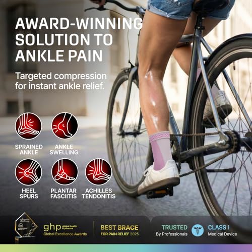 Image of MODVEL 2 Pack Ankle Brace Compression Sleeve | Injury Recovery, Joint Pain and More | Achilles Tendon Support, Plantar Fasciitis Foot Socks with Arch Support