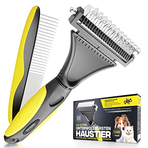 PetKing Premium Hundebürste Unterwolle Hundebürste Langhaar Katzenbürste Katze Unterfellbürste Hunde Hundekamm Unterwolle Bürste Hund Langhaar Hundehaarbürste Entfilzungskamm für Hunde Cover