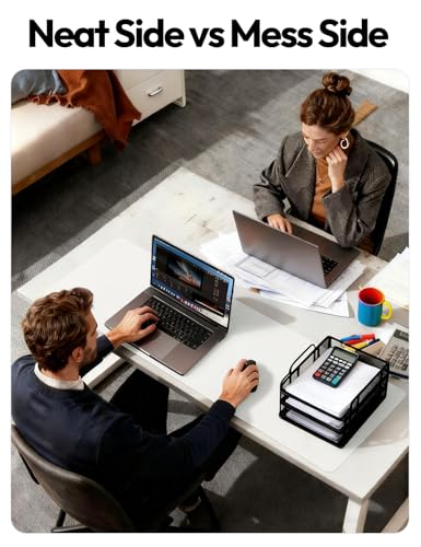 Image of YSAGi Leather Desk Pad Protector, Office Desk Mat, Large Mouse Pad, Non-Slip PU Leather Desk Blotter, Laptop Desk Pad, Waterproof Desk Writing Pad for Office and Home (31.5 inch x 15.8 inch, White)