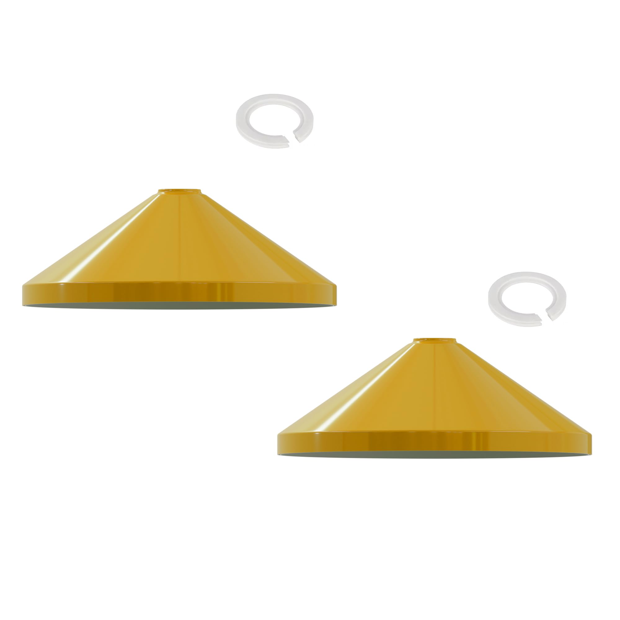 Vintage Metal Retro Style Cone Shape Lamp Shade Easy fit for Living Rooms bedrooms Kitchen Dining Room Cafe and Restaurant (2, Yellow) — image 1