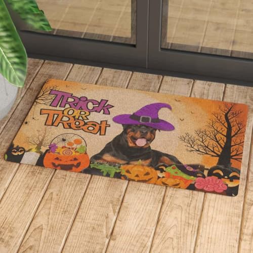 ���փ}�b�g �y���u���[�N�E�E�F���V���E���b�g���C���[�̃n���E�B�� 50×80cm doormat Pembroke Welsh Rottweiler Halloween