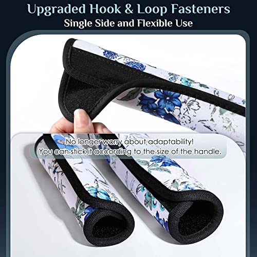 Image of Nuovoware Refrigerator Door Handle Covers, Fridge Handle Covers Set of 6 for Kitchen Appliance, Washable Decor Cloth Keep Fridge Microwave Dishwasher Oven from Oil Fingerprint Stain, White Flowers
