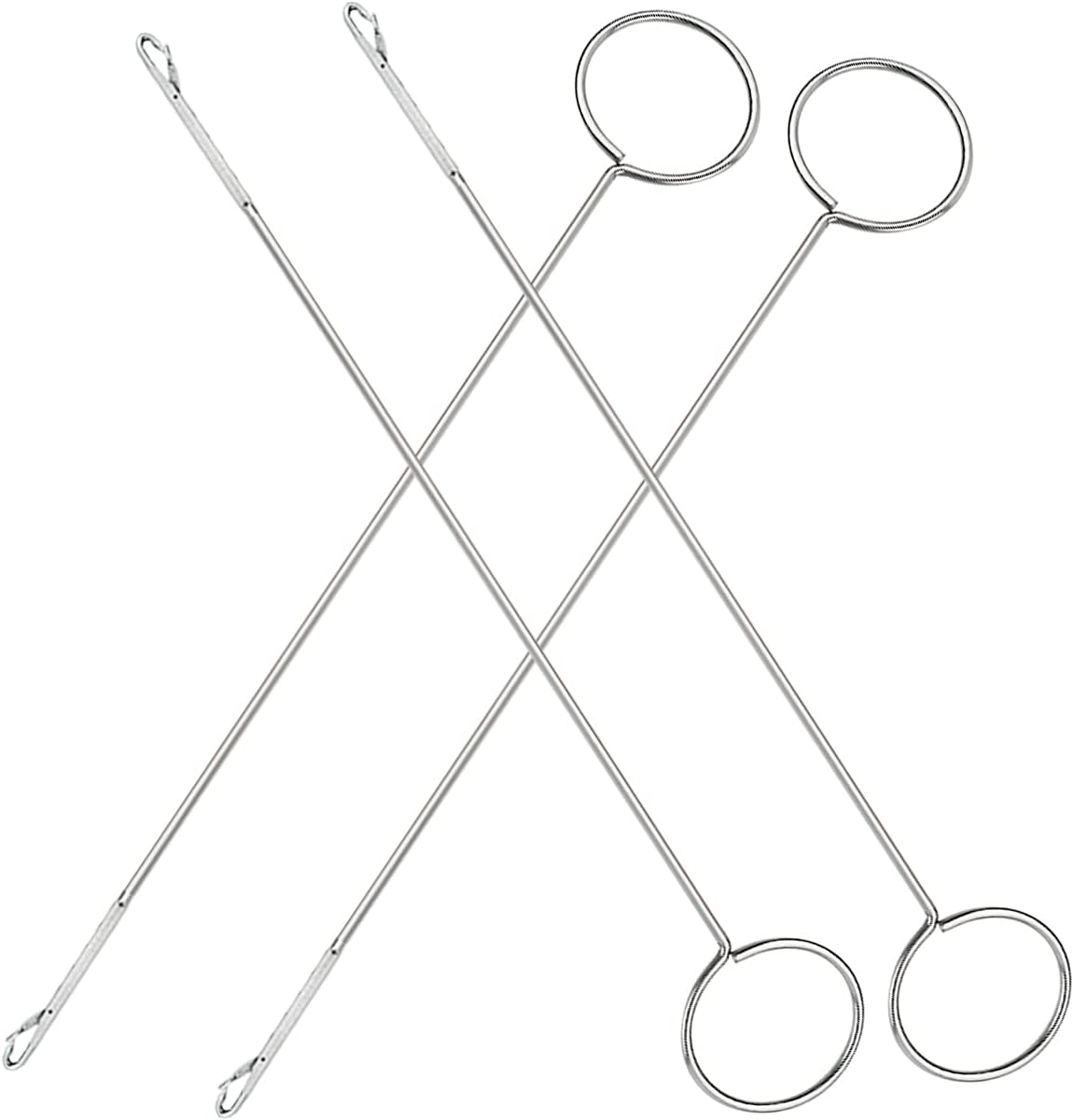 4 Pcs Sewing Loop Turner Hook, Needle Hook with Latch, Tongue Crochet Tool for Fabric Belts Strips Tube Straps DIY Accessories