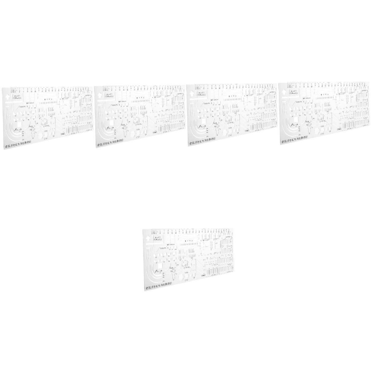 jojofuny 5 Pezzi Righello Geometrico per Progetti Architettonici Strumento Misura Multifunzionale per Ufficio Scuola e Casa Durabilità e Precisione