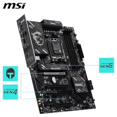 Image of MSI B850 Gaming PRO WIFI6E Motherboard, ATX - Supports AMD Ryzen 9000 /8000 / 7000 Processors, AM5 - DDR5 Memory Boost 8200+ MT /s (OC), PCIe 4.0 x16, M.2 Gen5, Wi-Fi 6E, 2.5G LAN