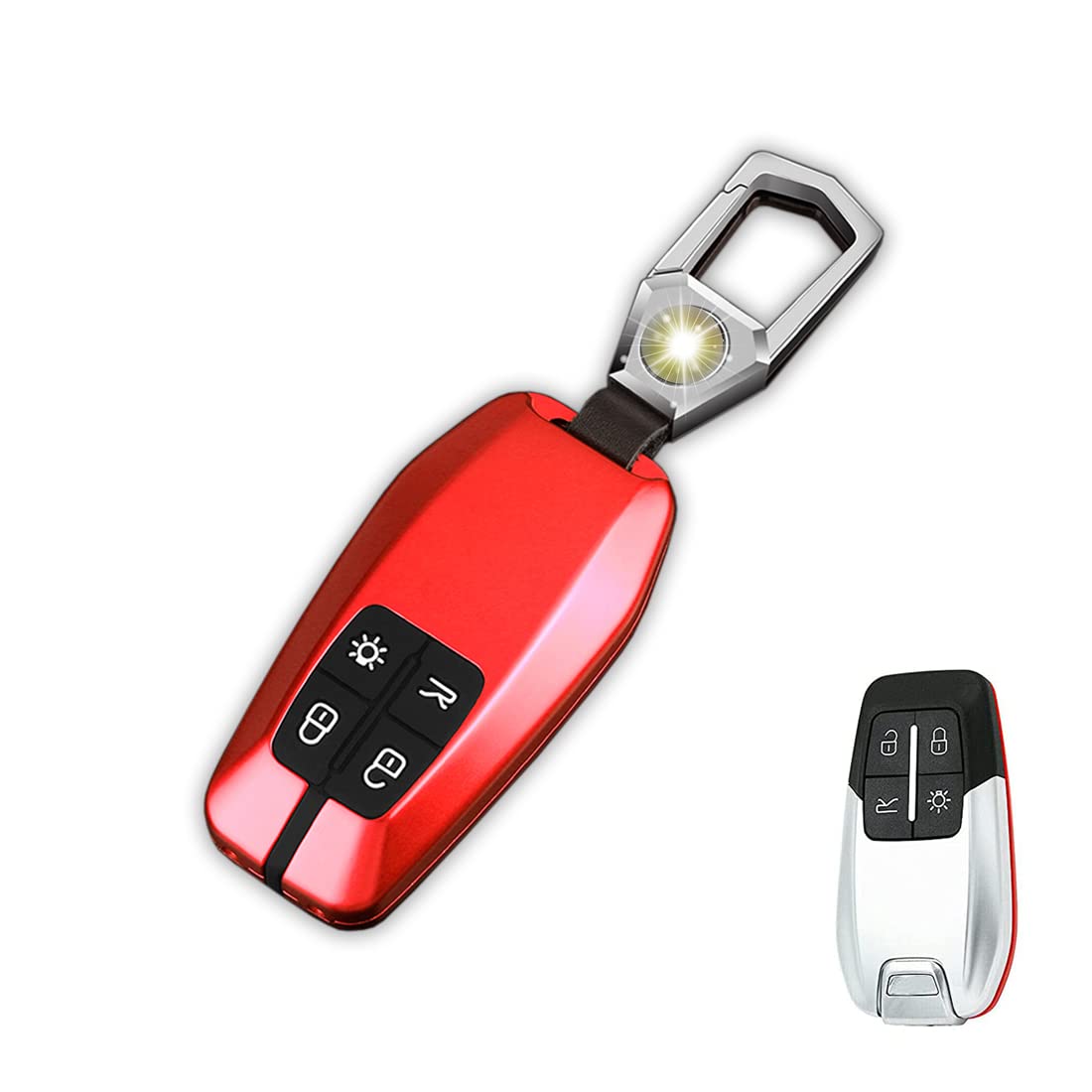 JanneChou Premium Aluminum Alloy Car Key Fob Case Cover Shell Fit for Ferrari 458 588 488GTB LaFerra