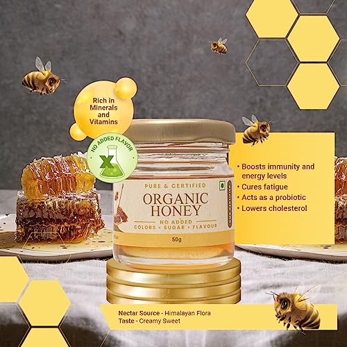 Image of Shiva Organic Raw Organic Certified Honey 50g | 100% Pure NMR Tested | Raw and Unprocessed