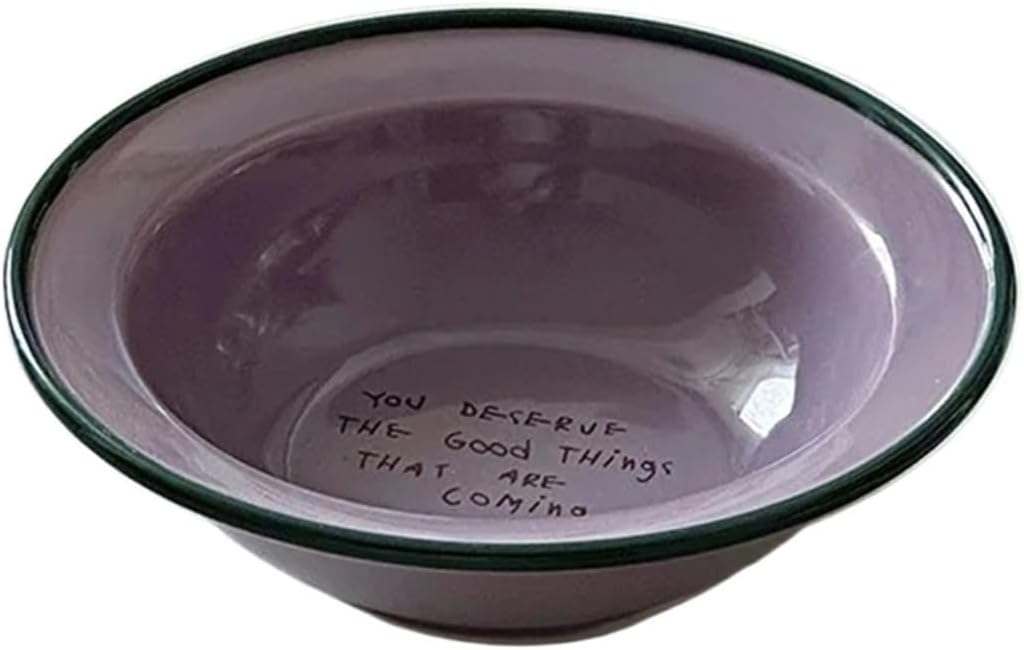 Ins Style Colorful Cereal Yoghurt Bowl, Multi-Use for Breakfast, Oats, Dessert and Sweet Soup, Stylish Daily Tableware(Purple)