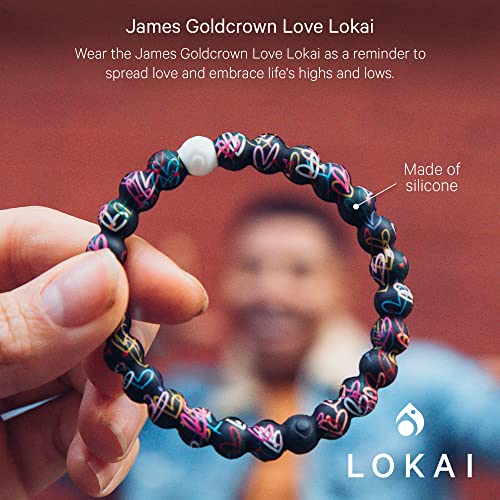Lokai Silicone Beaded Bracelet For Women & Men, Artist Collection - James Goldcrown Love, (Large, 7 Inch Circumference) - Jewelry Fashion Silicone Bracelet Slides-On, Comfortable Fit #TOP1