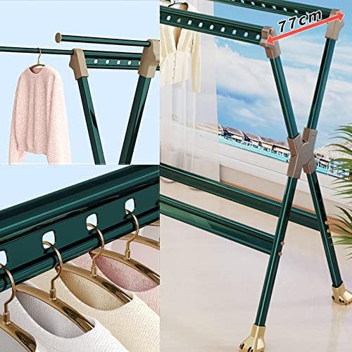 Foldable Clothes Drying Rack Aluminium Folding Drying Rack,Tall Metal Foldable Laundry Clothes Drying Rack Stand,Silicone Feet,Retractable Drying Rod, Collapsible Portab