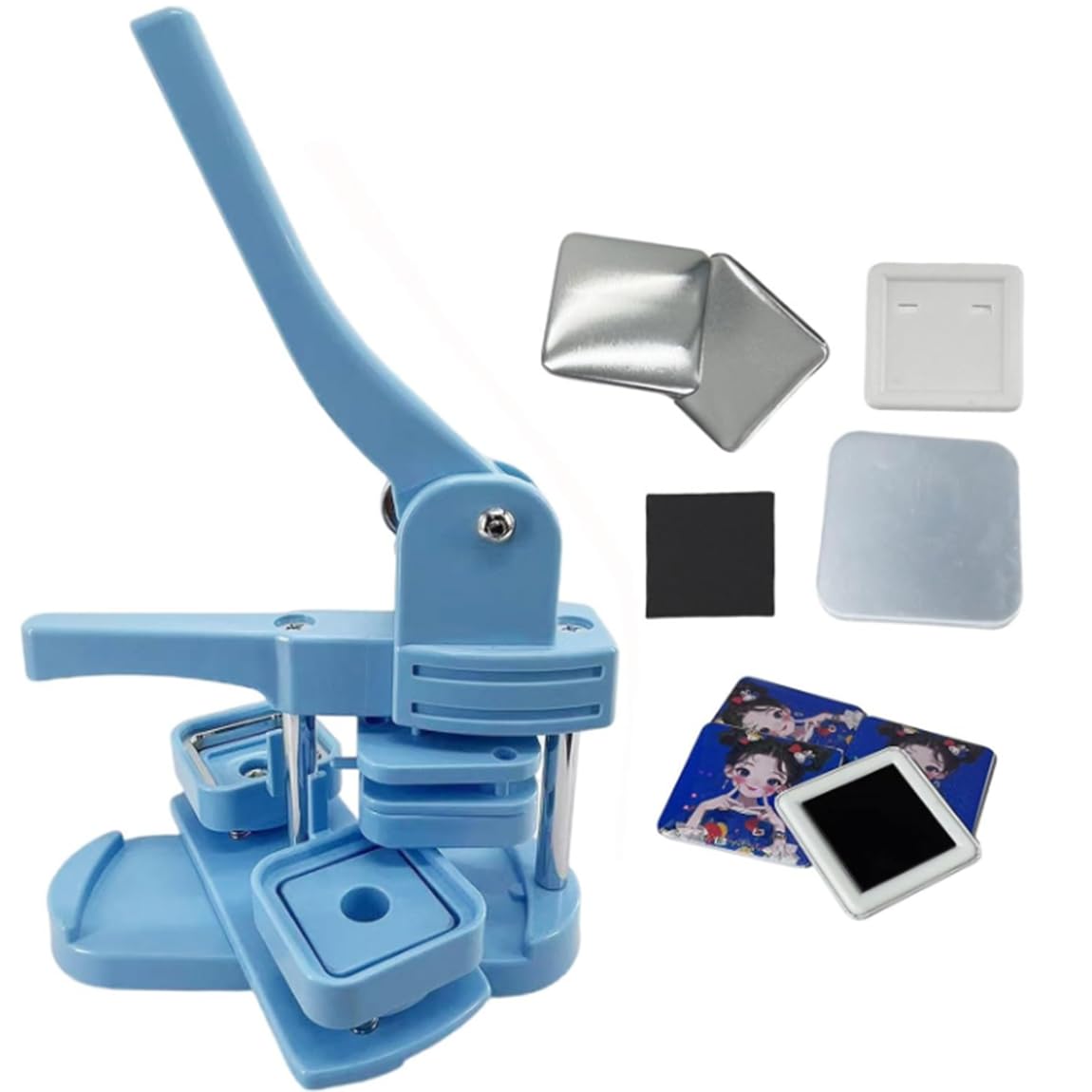 Kit fai da te per creare magneti per foto, per creare magneti quadrati personalizzati per frigorifero, ufficio o regali con 100 set di forniture