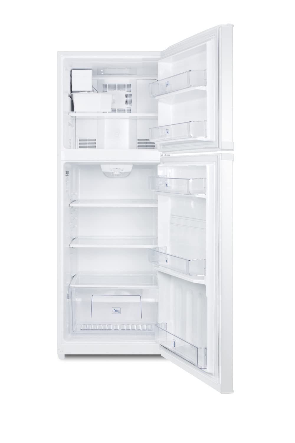 Summit Appliance FF1427WIM Counter Depth 26" Wide 12.9 Cu.Ft. Frost-Free Top Mount Refrigerator-Freezer in White Exterior with Factory Installed Icemaker and Frost-Free Operation on Fridge.com