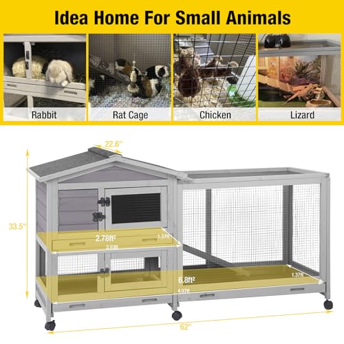Aivituvin AIR19 Rabbit Hutch Outdoor Indoor Rabbit Cage Chikcen Coop thumb #2