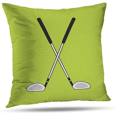 Funda de almohada de golf gris y blanco de 16 x 16 pulgadas de Suesoso Cover