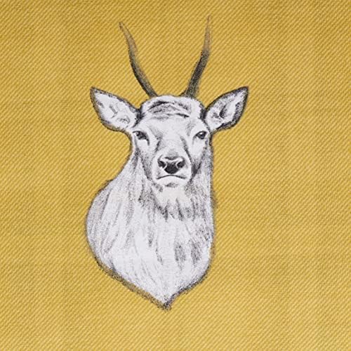 Catherine Lansfield Stag Easy Care Double Duvet Set Ochre