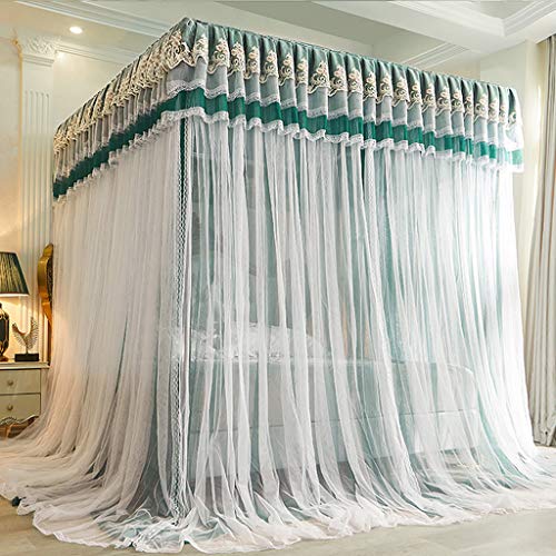Scmty Princess Royal Luxurious Thicken Double-Layer Mosquito Net With Dustproof Top Cover For Girls Women Wedding Boys Bed Canopy Home Decoration (Coffee, California King) #TOP6