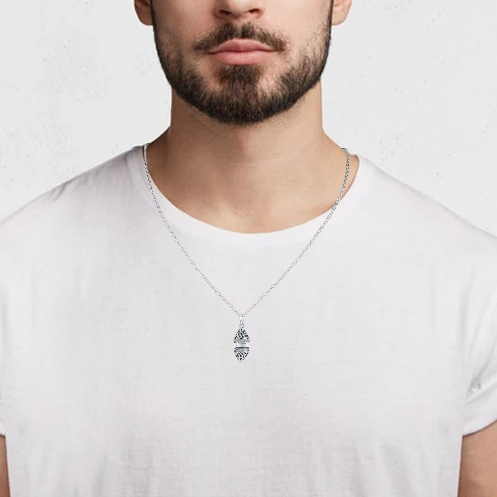 Collar para cenizas de plata de ley 925, colgante de ceniza conmemorativa con diferentes motivos – Nudo celta, árbol de la vida, corazón, flor para hombre y mujer