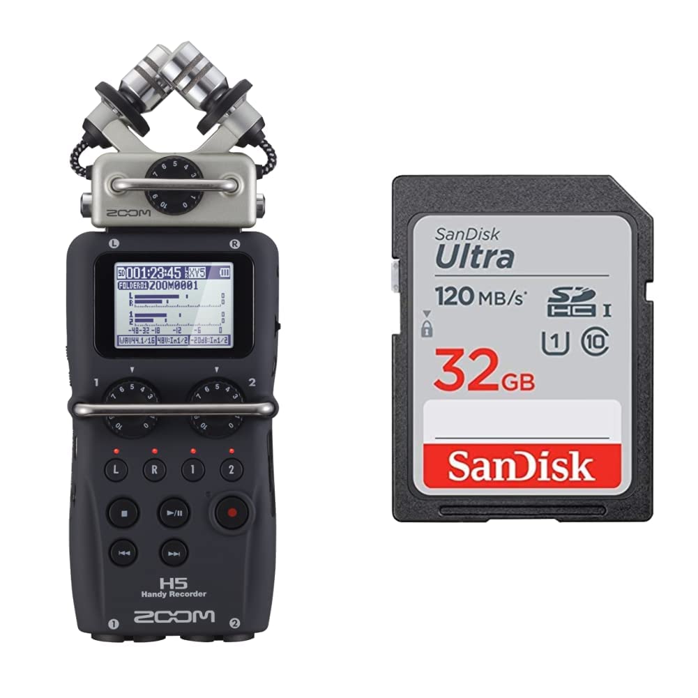 Zoom H5 (Digital Multitrack Recorder) + SanDisk 32GB Ultra SDHC