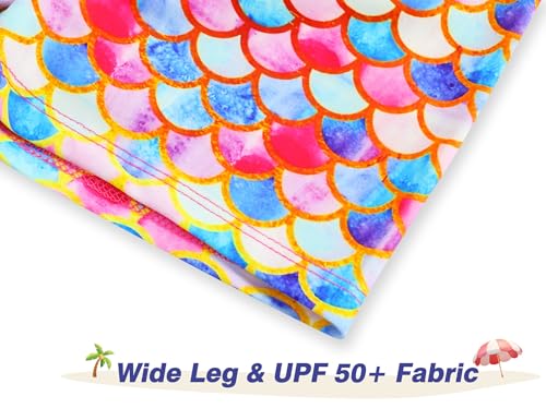 Image of Girls Swimsuit Size 6-7 Years Old Colorful Fish Scale Two Pieces Beach Swimwear for Kids
