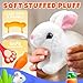 SMILESSKIDDO Jumping Rabbit Toys for Girls - Electronic Hopping Bunny with Wiggle Ears & Nose, Storage Cage and Accessories, Interactive Pet Gifts for Toddlers 1 2 3 4 5 6 Year Old