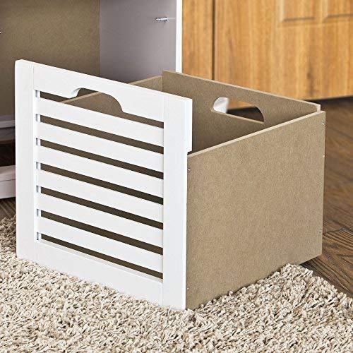 Haotian Fsr23-K-W, White Storage Bench With 2 Drawers & Removable Seat Cushion, Shoe Cabinet Shoe Bench #TOP4