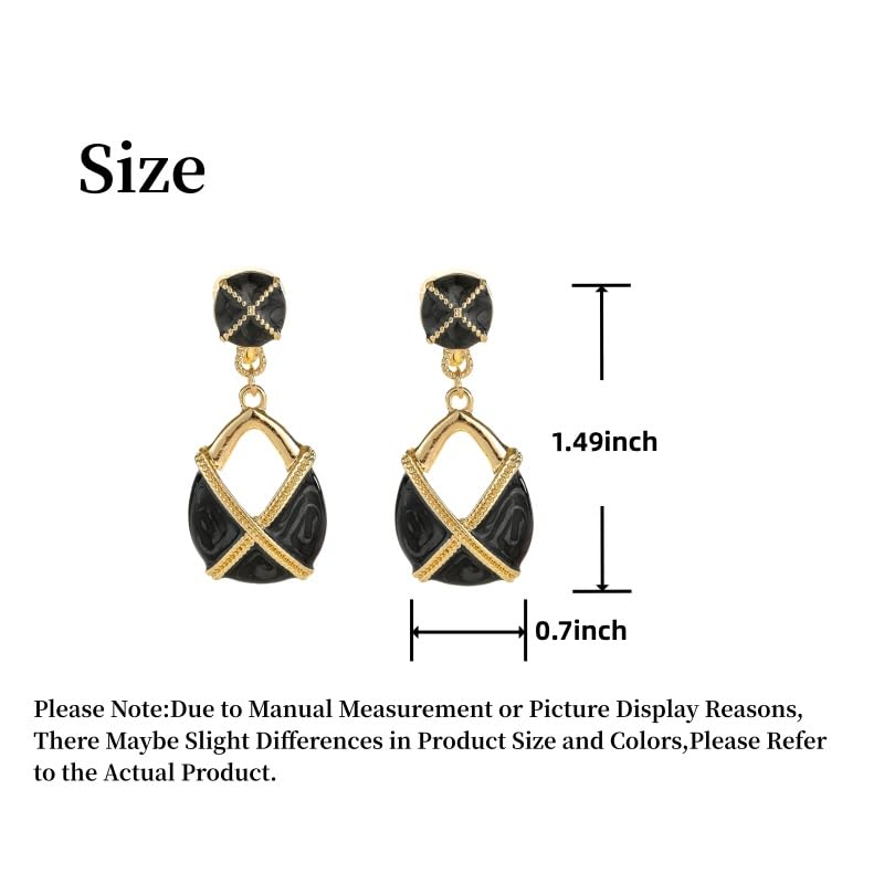 Clip On Earrings for Women Water Drop Shape Black White Golden Non Pierced2