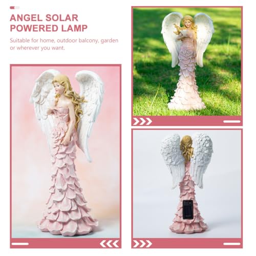 Statue solaire ange en résine durable, décoration créative et délicate - 4