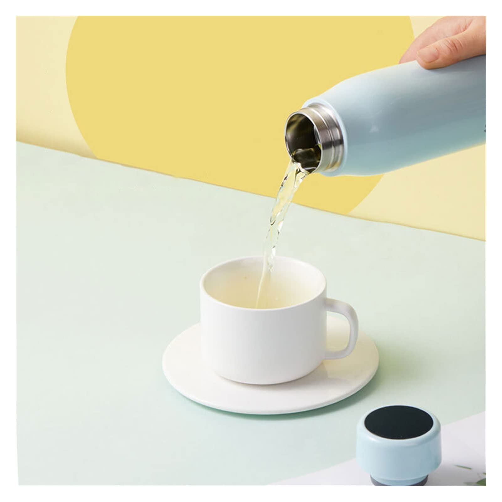 MRKU Intelligenter Isolierbecher für männliche und weibliche Studenten, tragbarer Wasserbecher, Kaffee, Tee, Edelstahl, Temperaturanzeige, Vakuumflasche