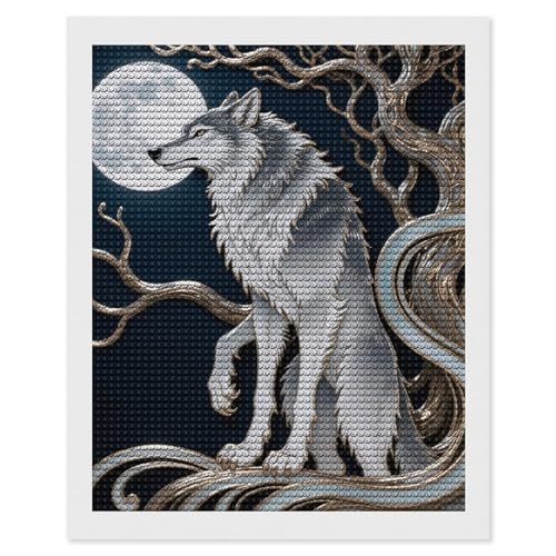 Kit broderie diamant loup-garou maccbn idée cadeau loisirs créatifs