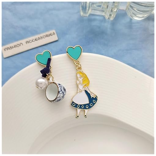Alice in Wonderland mismatched style earrings - Image 4